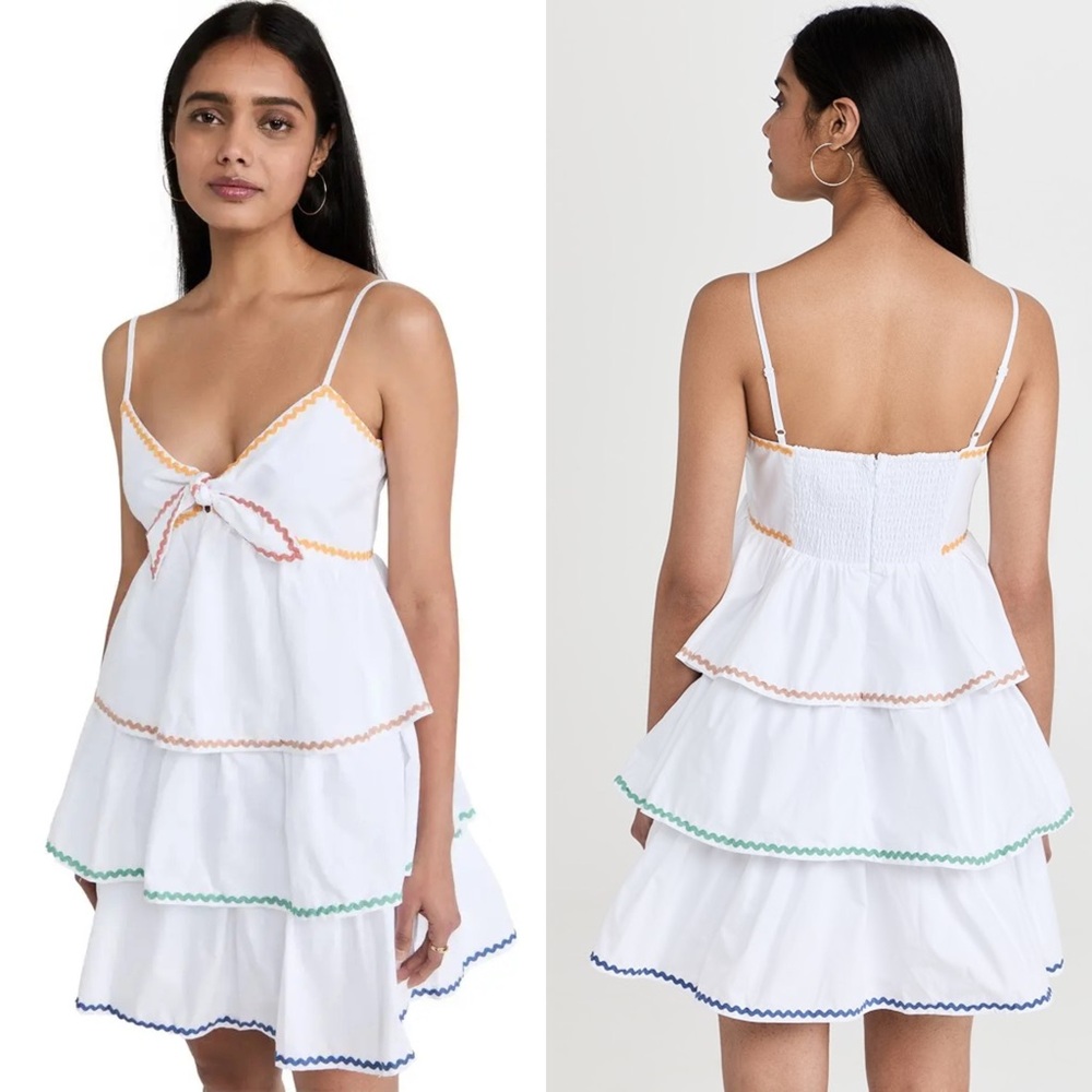 English Factory Ric Rac Tiered Mini Sundress XS Coquette Summer Shopbop - Picture 2 of 6